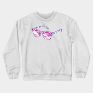 Blue sunglasses with pink sky lenses Crewneck Sweatshirt